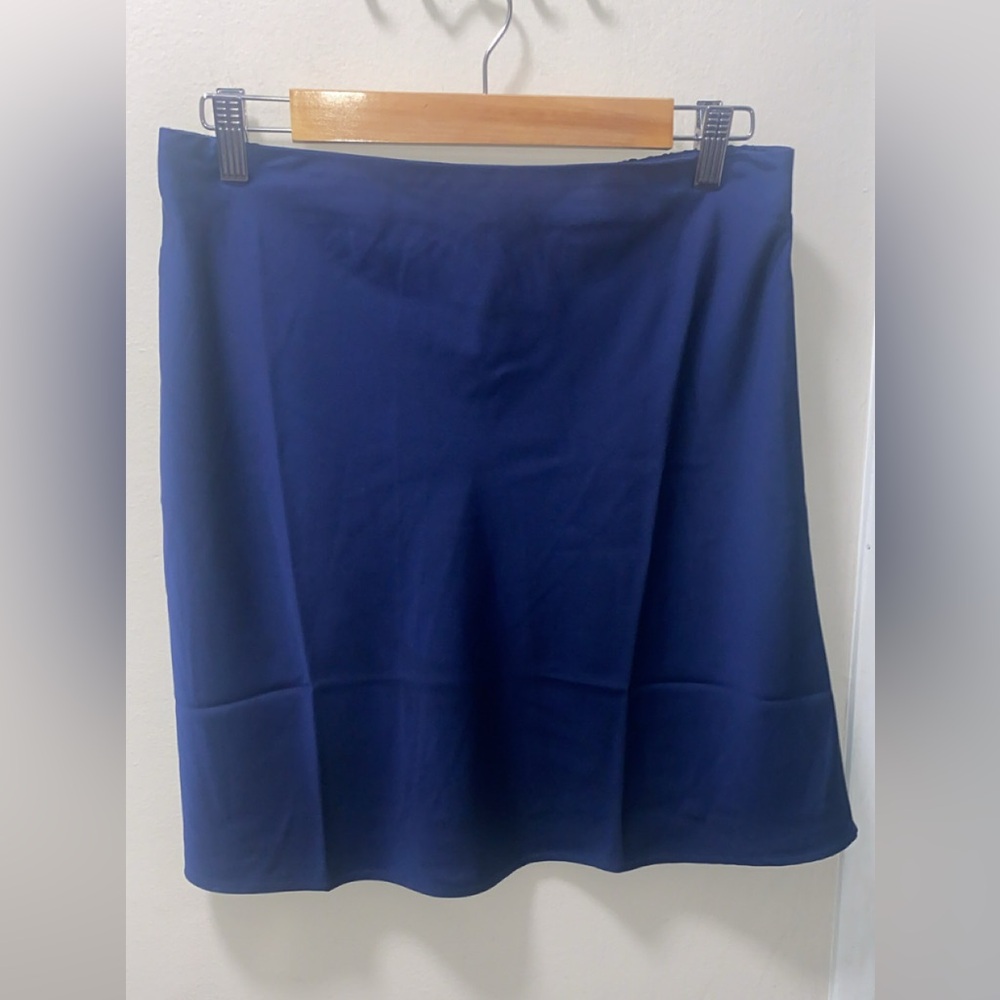 J. Crew Deep Blue Satin Skirt size M worn once